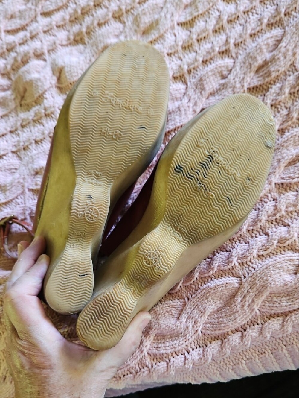 Famolare 70's Vintage Hi Up Women's Brown Leather Slingback Sandals 2/ 7.5 To 8 - Picture 6 of 17